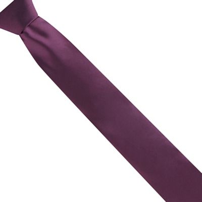 The Collection Purple plain slim tie